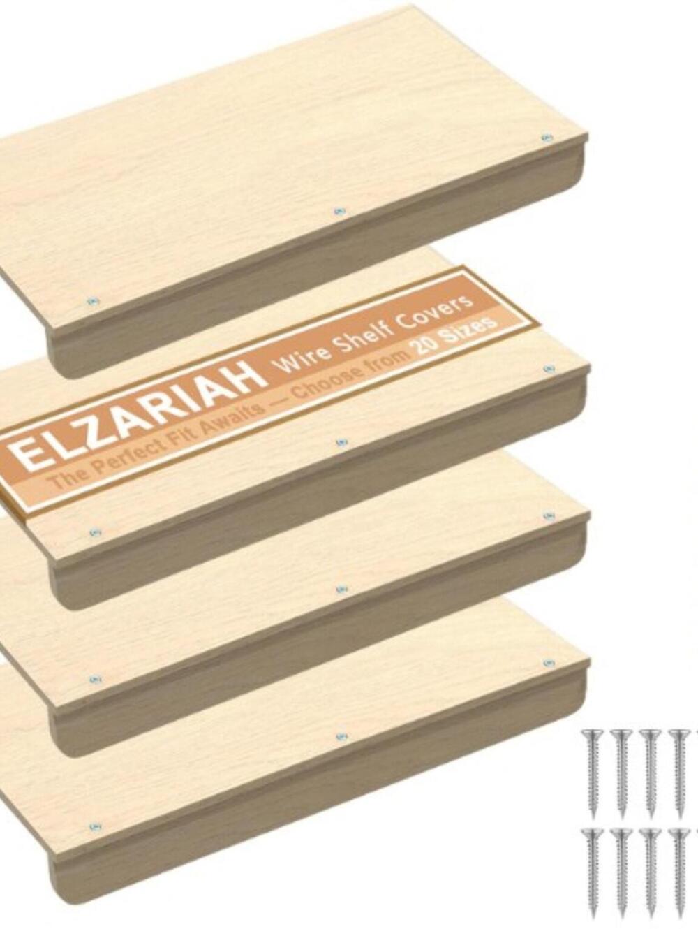 4 Pack of Wire Shelf Covers-32x12"-Light Oak